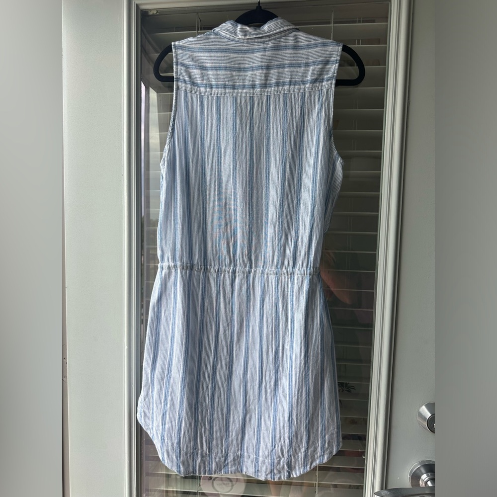 Paige Women's Yvonne Striped Partially Lined Sleeveless Shirt Dress Size Large - Picture 5 of 7